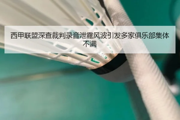 西甲联盟深查裁判录音泄露风波引发多家俱乐部集体不满